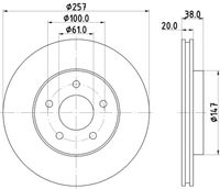 HELLA PAGID 8DD355113351 - Disco de freno - PRO