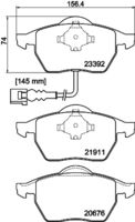 HELLA PAGID 8DB355008471 - Lado de montaje: Eje delantero<br>Número de PR: 1LE<br>Número de PR: 1LJ<br>Número de PR: 1LN<br>Número de PR: 1ZD<br>Número de PR: 1ZE<br>Número de PR: 1ZH<br>Número de PR: 1ZQ<br>Ancho 1 [mm]: 156,4<br>Ancho 2 [mm]: 156,3<br>Altura [mm]: 74<br>Espesor [mm]: 20,8<br>Contacto avisador de desgaste: no preparado para indicador de desgaste<br>Número de WVA: 21911<br>Sistema de frenos: Teves<br>Nº art. de accesorio recomendado: 8DZ 355 201-171<br>Nº de información técnica: T1110<br>