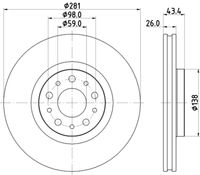 HELLA PAGID 8DD355132131 - Disco de freno - PRO