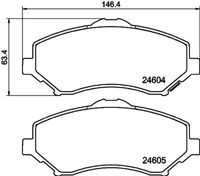 HELLA PAGID 8DB355014231 - año construcción desde: 01/2009<br>Tipo de disco de frenos: macizo<br>Longitud [mm]: 116,6<br>Ancho [mm]: 52,8<br>Homologación: ECE R90 Approved<br>Lado de montaje: Eje trasero<br>Espesor/grosor 1 [mm]: 16,8<br>Contacto avisador de desgaste: con avisador acústico de desgaste<br>Peso [kg]: 1,275<br>