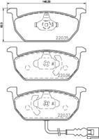 HELLA PAGID 8DB355021951 - Lado de montaje: Eje trasero<br>Número de PR: 0N4<br>Número de PR: 1KS<br>Equipamiento de vehículo: para vehículos con suspensión multibrazo (Multi-link)<br>Ancho [mm]: 104,2<br>Altura [mm]: 52<br>Espesor [mm]: 17,5<br>Contacto avisador de desgaste: no preparado para indicador de desgaste<br>Artículo complementario / información complementaria 2: con tornillos pinza freno<br>Número de WVA: 25110<br>Sistema de frenos: TRW<br>Peso [kg]: 0,001<br>Nº de información técnica: T2455<br>