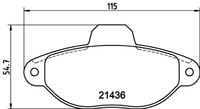 HELLA PAGID 8DB355019151 - Lado de montaje: Eje delantero<br>Dinámica de frenado / conducción: para vehículos con ABS<br>Ancho [mm]: 104,7<br>Altura [mm]: 66,7<br>Espesor [mm]: 17,1<br>Contacto avisador de desgaste: con avisador acústico de desgaste<br>Artículo complementario / información complementaria 2: con tornillos pinza freno<br>Número de WVA: 20833<br>Sistema de frenos: Lucas<br>Nº de información técnica: T0221<br>