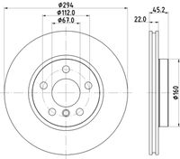 HELLA PAGID 8DD355122651 - Disco de freno - PRO