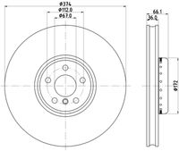 HELLA PAGID 8DD355126471 - Disco de freno - PRO High Carbon