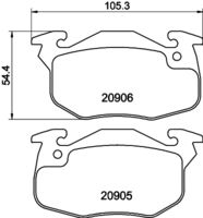 HELLA PAGID 8DB 355 019-131 - Juego de pastillas de freno