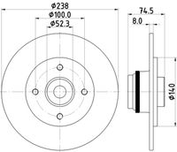 HELLA PAGID 8DD 355 123-351 - Disco de freno