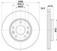 HELLA PAGID 8DD355135091 - Disco de freno - PRO