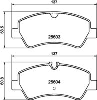 HELLA PAGID 8DB355020721 - Lado de montaje: Eje delantero<br>Restricción de fabricante: TRW<br>Ancho [mm]: 171,9<br>Altura [mm]: 68,7<br>Espesor [mm]: 17<br>Contacto avisador de desgaste: con contacto avisador de desgaste<br>Número de indicadores de desgaste [por eje]: 2<br>Artículo complementario / información complementaria 2: con tornillos pinza freno<br>Artículo complementario/Información complementaria: con accesorios<br>Número de WVA: 25602<br>Sistema de frenos: TRW<br>Peso [kg]: 2,45<br>Nº de información técnica: T2269<br>