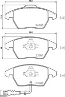 HELLA PAGID 8DB355023161 - Lado de montaje: Eje trasero<br>Número de PR: 1KJ<br>Número de PR: 1KV<br>Ancho [mm]: 105,5<br>Altura [mm]: 55,9<br>Espesor [mm]: 17,2<br>Contacto avisador de desgaste: preparado para indicador desgaste<br>Artículo complementario / información complementaria 2: con tornillos pinza freno<br>Artículo complementario/Información complementaria: con accesorios<br>Número de WVA: 23914<br>Sistema de frenos: Lucas<br>Peso [kg]: 1,15<br>Nº de información técnica: T1377<br>