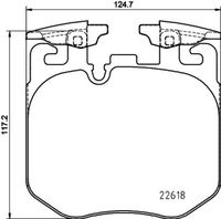 HELLA PAGID 8DB355039461 - Lado de montaje: Eje delantero<br>Suspensión: para vehículos sin técnica M<br>Nº art. de accesorio recomendado: 8DK 355 253-251<br>Ancho [mm]: 219<br>Altura [mm]: 84,7<br>Espesor [mm]: 19<br>Contacto avisador de desgaste: preparado para indicador desgaste<br>Artículo complementario/Información complementaria: con pesos de equilibrio<br>Número de WVA: 25900<br>Sistema de frenos: Teves<br>Peso [kg]: 3<br>Nº de información técnica: T2351<br>