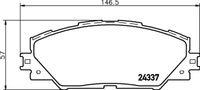 HELLA PAGID 8DB355006871 - para diámetro disco de freno [mm]: 296<br>Longitud [mm]: 146,7<br>Ancho [mm]: 57<br>Homologación: ECE R90 Approved<br>Lado de montaje: Eje delantero<br>Espesor/grosor 1 [mm]: 17<br>Peso [kg]: 1,610<br>