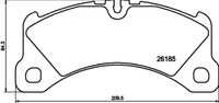 HELLA PAGID 8DB355040201 - Lado de montaje: Eje delantero<br>Número de PR: 1ZX<br>Número de PR: 1ZY<br>Ancho [mm]: 209,8<br>Altura [mm]: 94,6<br>Espesor [mm]: 16,7<br>Contacto avisador de desgaste: preparado para indicador desgaste<br>Número de WVA: 21524<br>Peso [kg]: 3,7<br>Nº de información técnica: T2846<br>