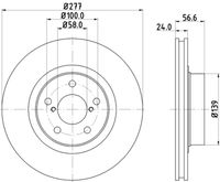 HELLA PAGID 8DD355129421 - Disco de freno - PRO High Carbon