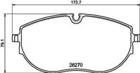 HELLA PAGID 8DB355040891 - Lado de montaje: Eje delantero<br>Número de PR: 2E4<br>año construcción hasta: 01/2020<br>Ancho [mm]: 193<br>Altura [mm]: 75<br>Espesor [mm]: 18,1<br>Contacto avisador de desgaste: con contacto de aviso de desgaste incorporado<br>Número de indicadores de desgaste [por eje]: 1<br>Número de WVA: 24623<br>Sistema de frenos: Teves<br>Nº art. de accesorio recomendado: 8DZ 355 201-381<br>Peso [kg]: 3<br>Nº de información técnica: T1919<br>