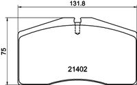 HELLA PAGID 8DB355018301 - Lado de montaje: Eje trasero<br>Nº art. de accesorio recomendado: 8DK 355 251-061<br>Ancho [mm]: 131,8<br>Altura [mm]: 70,9<br>Espesor [mm]: 17,5<br>Contacto avisador de desgaste: preparado para indicador desgaste<br>Número de WVA: 20953<br>Sistema de frenos: Brembo<br>Peso [kg]: 2,33<br>Nº de información técnica: T1074<br>