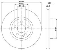 HELLA PAGID 8DD355123501 - Disco de freno - PRO