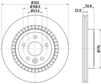 HELLA PAGID 8DD355116191 - Disco de freno - PRO