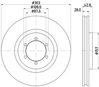 HELLA PAGID 8DD355115721 - Disco de freno - PRO