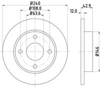 HELLA PAGID 8DD 355 104-631 - Disco de freno