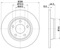 HELLA PAGID 8DD 355 104-171 - Disco de freno