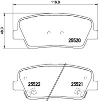 HELLA PAGID 8DB355020101 - Lado de montaje: Eje trasero<br>año construcción hasta: 09/2009<br>Ancho [mm]: 118,7<br>Altura [mm]: 46,8<br>Espesor [mm]: 16,2<br>Contacto avisador de desgaste: con avisador acústico de desgaste<br>Número de indicadores de desgaste [por eje]: 2<br>Artículo complementario/Información complementaria: con accesorios<br>Número de WVA: 24488<br>Sistema de frenos: Mando<br>Peso [kg]: 1,2<br>Nº de información técnica: T1672<br>