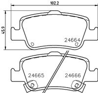 HELLA PAGID 8DB355013571 - Lado de montaje: Eje delantero<br>Restricción de fabricante: Bosch<br>Ancho [mm]: 136,9<br>Altura 1 [mm]: 57,9<br>Altura 2 [mm]: 61,4<br>Espesor [mm]: 19,2<br>Contacto avisador de desgaste: con avisador acústico de desgaste<br>Número de indicadores de desgaste [por eje]: 2<br>Artículo complementario/Información complementaria: con accesorios<br>Número de WVA: 24122<br>Sistema de frenos: Bosch<br>Peso [kg]: 1,7<br>Nº de información técnica: T1726<br>