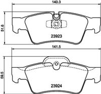 HELLA PAGID 8DB355011421 - Longitud [mm]: 194,4<br>Longitud [mm]: 193,3<br>Ancho [mm]: 70,1<br>Homologación: ECE R90 Approved<br>Artículo complementario / información complementaria 2: con clip de émbolo<br>Lado de montaje: Eje delantero<br>Espesor/grosor 1 [mm]: 20,5<br>Contacto avisador de desgaste: preparado para indicador desgaste<br>Peso [kg]: 2,783<br>