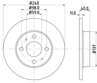 HELLA PAGID 8DD355103151 - Disco de freno - PRO