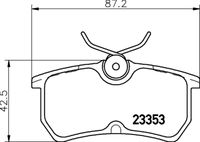 HELLA PAGID 8DB355018411 - Lado de montaje: Eje delantero<br>Ancho [mm]: 177,6<br>Altura 1 [mm]: 59,3<br>Altura 2 [mm]: 60,8<br>Espesor [mm]: 19,3<br>Contacto avisador de desgaste: no preparado para indicador de desgaste<br>Número de WVA: 23154<br>Sistema de frenos: Teves<br>Peso [kg]: 1,73<br>Nº de información técnica: T1167<br>