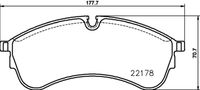 HELLA PAGID 8DB355032931 - Lado de montaje: Eje delantero<br>Número de PR: 1LA<br>Nº art. de accesorio recomendado: 8DK 355 253-061<br>Ancho [mm]: 163,8<br>Altura [mm]: 67,3<br>Espesor [mm]: 21,1<br>Contacto avisador de desgaste: preparado para indicador desgaste<br>Artículo complementario / información complementaria 2: con tornillos pinza freno<br>Artículo complementario/Información complementaria: con accesorios<br>Número de WVA: 22147<br>Sistema de frenos: CBI<br>Peso [kg]: 2,88<br>Nº de información técnica: T2678<br>