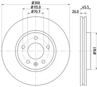 HELLA PAGID 8DD355116591 - Disco de freno - PRO