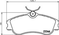 HELLA PAGID 8DB355018541 - Lado de montaje: Eje delantero<br>para espesor de disco [mm]: 13<br>Ancho [mm]: 129,7<br>Altura [mm]: 56<br>Espesor [mm]: 19,3<br>Contacto avisador de desgaste: con contacto de aviso de desgaste incorporado<br>Artículo complementario / información complementaria 2: con tornillos pinza freno<br>Número de WVA: 23124<br>Sistema de frenos: Girling<br>Peso [kg]: 1,5<br>Nº de información técnica: T5099<br>