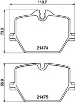 HELLA PAGID 8DB355040601 - Lado de montaje: Eje delantero<br>Frenos: para vehículos con freno de alto rendimiento M<br>Nº art. de accesorio recomendado: 8DK 355 253-251<br>Ancho [mm]: 124,7<br>Altura [mm]: 117,2<br>Espesor [mm]: 19,5<br>Contacto avisador de desgaste: preparado para indicador desgaste<br>Número de WVA: 22618<br>Sistema de frenos: Brembo<br>Peso [kg]: 3,68<br>Nº de información técnica: T2541<br>