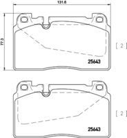 HELLA PAGID 8DB355020251 - para diámetro disco de freno [mm]: 345<br>Número de PR: 1LE<br>para diámetro disco de freno [mm]: 345<br>Número de PR: 1LP<br>Longitud [mm]: 131,8<br>Ancho [mm]: 77,5<br>Homologación: ECE R90 Approved<br>Lado de montaje: Eje delantero<br>Espesor/grosor 1 [mm]: 15,8<br>Contacto avisador de desgaste: preparado para indicador desgaste<br>Peso [kg]: 2,088<br>