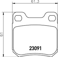 HELLA PAGID 8DB355009041 - Lado de montaje: Eje delantero<br>Ancho 1 [mm]: 156,5<br>Ancho 2 [mm]: 155,3<br>Altura [mm]: 74<br>Espesor [mm]: 20,2<br>Contacto avisador de desgaste: con avisador acústico de desgaste<br>Número de indicadores de desgaste [por eje]: 2<br>Número de WVA: 23117<br>Sistema de frenos: Teves<br>Nº art. de accesorio recomendado: 8DZ 355 201-211<br>Peso [kg]: 2,1<br>Nº de información técnica: T1122<br>