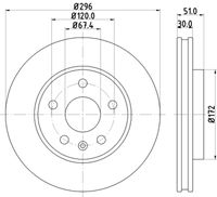 HELLA PAGID 8DD355116031 - Disco de freno - PRO