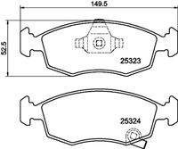 HELLA PAGID 8DB355016231 - Longitud [mm]: 149,5<br>Ancho [mm]: 52,5<br>Homologación: ECE R90 Approved<br>Artículo complementario / información complementaria 2: con clip de émbolo<br>Lado de montaje: Eje delantero<br>Espesor/grosor 1 [mm]: 16,3<br>Contacto avisador de desgaste: con avisador acústico de desgaste<br>Peso [kg]: 1,66<br>