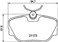 HELLA PAGID 8DB355017811 - Lado de montaje: Eje trasero<br>Dinámica de frenado / conducción: para vehículos con ABS<br>Nº art. de accesorio recomendado: 8DK 355 250-031<br>Ancho [mm]: 125,4<br>Altura [mm]: 37,6<br>Espesor [mm]: 17<br>Contacto avisador de desgaste: preparado para indicador desgaste<br>Número de WVA: 20675<br>Sistema de frenos: Teves<br>Peso [kg]: 0,69<br>Nº de información técnica: T0307<br>