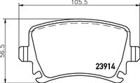 HELLA PAGID 8DB355011771 - para diámetro disco de freno [mm]: 272<br>Número de PR: 1KS<br>Longitud [mm]: 109,3<br>Ancho [mm]: 53,4<br>Homologación: ECE R90 Approved<br>Lado de montaje: Eje trasero<br>Espesor/grosor 1 [mm]: 16,5<br>Peso [kg]: 1,1<br>Artículo complementario / información complementaria 2: con tornillos<br>