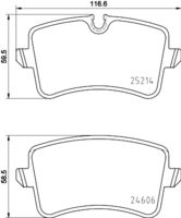 HELLA PAGID 8DB355016001 - para diámetro disco de freno [mm]: 320<br>Número de PR: 1LA<br>Longitud [mm]: 188<br>Ancho [mm]: 73,6<br>Ancho [mm]: 73<br>Homologación: ECE R90 Approved<br>Artículo complementario / información complementaria 2: con clip de émbolo<br>Lado de montaje: Eje delantero<br>Espesor/grosor 1 [mm]: 19<br>Contacto avisador de desgaste: con contacto avisador de desgaste<br>Peso [kg]: 2,57<br>