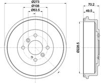 BLUE PRINT ADBP470027 - año construcción hasta: 06/2018<br>Lado de montaje: Eje trasero<br>Diámetro interior de tambor de freno [mm]: 228<br>H tamb. freno interna [mm]: 50<br>H tamb. freno total [mm]: 70<br>Llanta, nº de taladros: 4<br>Diám. buje de rueda [mm]: 64<br>Diámetro exterior del tambor de freno [mm]: 273<br>Peso [kg]: 6,46<br>corona de agujeros - Ø [mm]: 108<br>