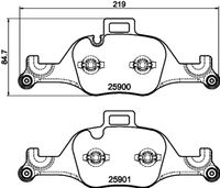 HELLA PAGID 8DB355036531 - Lado de montaje: Eje delantero<br>Suspensión: para vehículos con técnica M<br>Nº art. de accesorio recomendado: 8DK 355 253-251<br>Ancho [mm]: 126,2<br>Altura [mm]: 94,7<br>Espesor [mm]: 19,9<br>Contacto avisador de desgaste: preparado para indicador desgaste<br>Artículo complementario/Información complementaria: con pesos de equilibrio<br>Número de WVA: 22425<br>Sistema de frenos: Brembo<br>Peso [kg]: 2,88<br>Nº de información técnica: T2547<br>