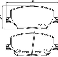 HELLA PAGID 8DB355025901 - Lado de montaje: Eje trasero<br>Ancho [mm]: 115,7<br>Altura [mm]: 49,2<br>Espesor [mm]: 17,2<br>Contacto avisador de desgaste: con avisador acústico de desgaste<br>Número de indicadores de desgaste [por eje]: 2<br>Artículo complementario / información complementaria 2: con tornillos pinza freno<br>Artículo complementario/Información complementaria: con accesorios<br>Número de WVA: 22304<br>Sistema de frenos: TRW<br>Peso [kg]: 1,18<br>Nº de información técnica: T2446<br>