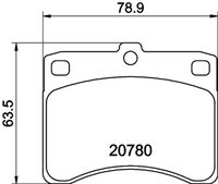 HELLA PAGID 8DB355005671 - Longitud [mm]: 78,7<br>Ancho [mm]: 63,5<br>Homologación: ECE R90 Approved<br>Lado de montaje: Eje delantero<br>Espesor/grosor 1 [mm]: 13,4<br>Peso [kg]: 0,830<br>