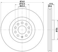 HELLA PAGID 8DD355129241 - Lado de montaje: Eje trasero<br>Número de PR: 1KZ<br>Número de PR: 2ER<br>Número de PR: 2EW<br>Tipo de disco de frenos: ventilación externa<br>Diámetro exterior [mm]: 310<br>Espesor de disco de frenos [mm]: 22<br>Altura [mm]: 48,5<br>Espesor mínimo [mm]: 20<br>Procesamiento: altamente carbonizado<br>Superficie: revestido<br>Diámetro interior [mm]: 169,4<br>corona de agujeros - Ø [mm]: 112<br>Diámetro de centrado [mm]: 65<br>Diseño/cantidad de taladros: 05/10<br>Diámetro de orificio para perno de rueda [mm]: 15,3<br>Artículo complementario / información complementaria 2: sin buje de rueda<br>Artículo complementario / información complementaria 2: sin cojinete rueda<br>Artículo complementario / información complementaria 2: sin perno de sujeción de rueda<br>Peso [kg]: 7<br>Nº de información técnica: 54407PRO_HC<br>