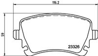 HELLA PAGID 8DB355011531 - Lado de montaje: Eje delantero<br>Número de PR: 2E3<br>año construcción hasta: 01/2020<br>Ancho 1 [mm]: 155,1<br>Ancho 2 [mm]: 156<br>Altura 1 [mm]: 73,3<br>Altura 2 [mm]: 74,8<br>Espesor [mm]: 20,1<br>Contacto avisador de desgaste: con contacto de aviso de desgaste incorporado<br>Número de WVA: 23746<br>Sistema de frenos: Teves<br>Nº art. de accesorio recomendado: 8DZ 355 201-381<br>Peso [kg]: 2,3<br>Nº de información técnica: T1432<br>