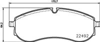 HELLA PAGID 8DB355039531 - Lado de montaje: Eje delantero<br>Número de PR: 1LC<br>Nº art. de accesorio recomendado: 8DK 355 253-061<br>Ancho [mm]: 177,7<br>Altura [mm]: 74,5<br>Espesor [mm]: 20,4<br>Contacto avisador de desgaste: preparado para indicador desgaste<br>Artículo complementario / información complementaria 2: con tornillos pinza freno<br>Artículo complementario/Información complementaria: con accesorios<br>Número de WVA: 22493<br>Sistema de frenos: CBI<br>Peso [kg]: 3,24<br>Nº de información técnica: T2835<br>