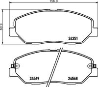 HELLA PAGID 8DB355012371 - Longitud [mm]: 118,7<br>Ancho [mm]: 47<br>Homologación: ECE R90 Approved<br>Lado de montaje: Eje trasero<br>Espesor/grosor 1 [mm]: 14,5<br>Contacto avisador de desgaste: con avisador acústico de desgaste<br>Peso [kg]: 1,043<br>