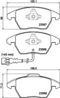 HELLA PAGID 8DB355010581 - Lado de montaje: Eje delantero<br>Número de PR: 1ZG<br>Ancho [mm]: 146<br>Altura [mm]: 54,7<br>Espesor [mm]: 19,7<br>Contacto avisador de desgaste: no preparado para indicador de desgaste<br>Número de WVA: 23130<br>Sistema de frenos: Teves<br>Peso [kg]: 1,5<br>Nº de información técnica: T1165<br>