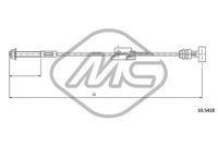 Metalcaucho 81836 - Cable de accionamiento, freno de estacionamiento